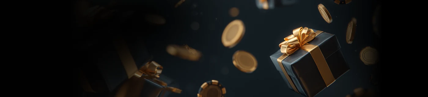 Pocket Pokies loyalty still: a gold-bowed box with coins in flight